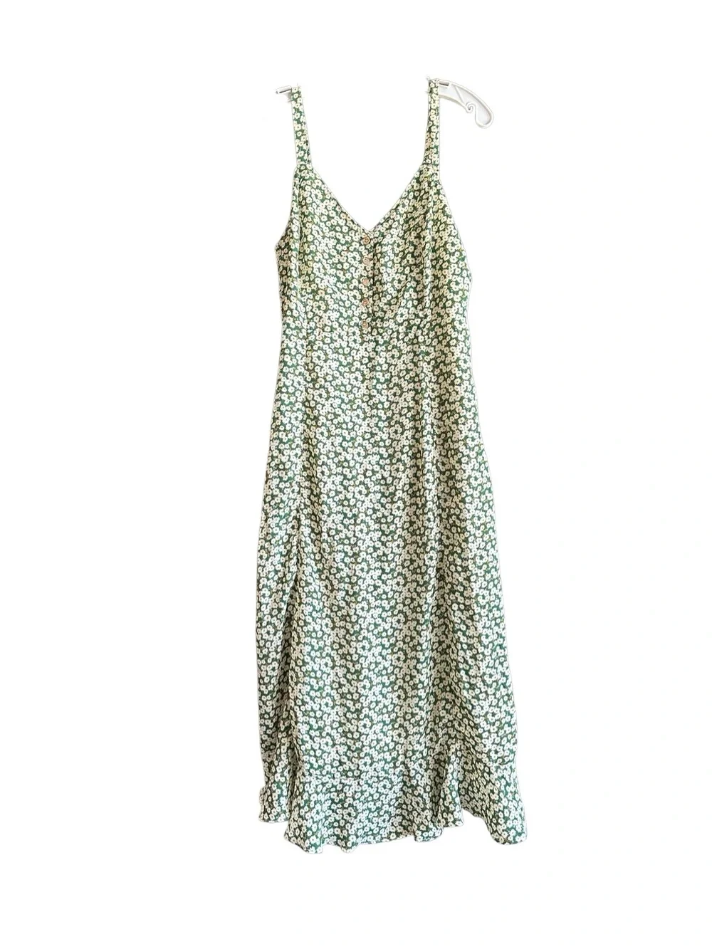 Lulus Green Floral Slip Midi Dress. Size Medium - Picture 6 of 14
